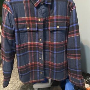 Old Navy Men's Plaid Shirt Jacket - Blue and Red